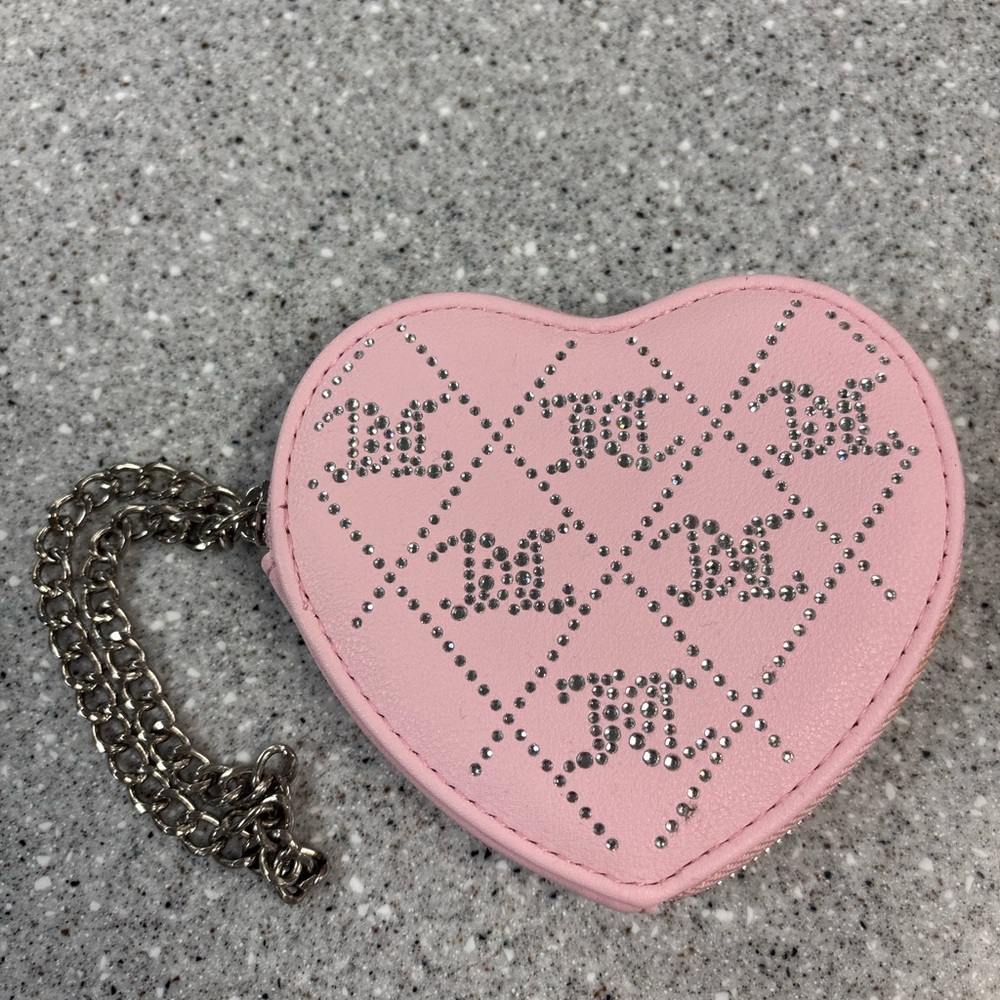 Pink Heart-Shaped Chain wristlet